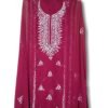Maroon Crinkle Chiffon Gota Work Unstitched 2-Piece Suit