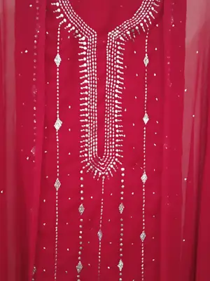 Ruby Crinkle Chiffon Mukesh Work Suit (2)