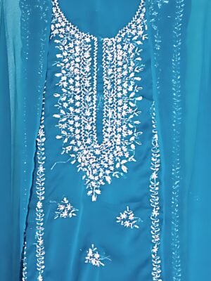 Zinc Crinkle Chiffon Gota Work Unstitched 2-Piece Suit