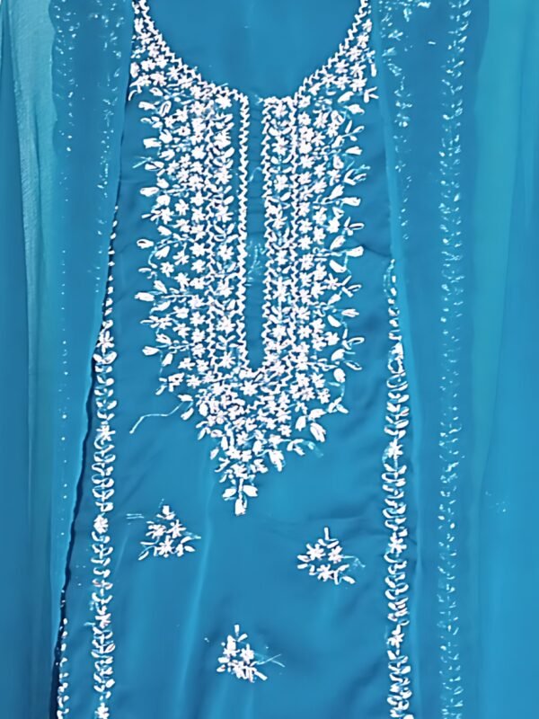Zinc Crinkle Chiffon Gota Work Unstitched 2-Piece Suit