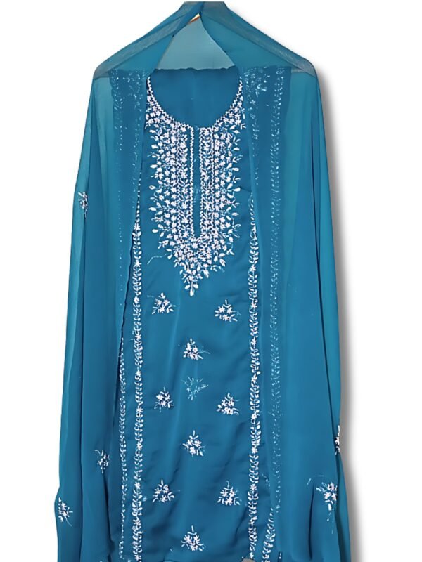 Zinc Crinkle Chiffon Gota Work Unstitched 2-Piece Suit