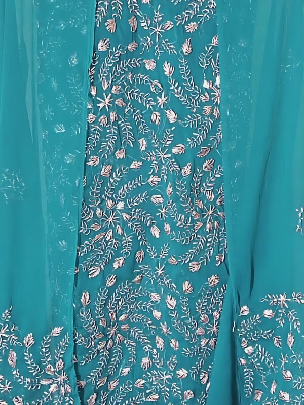 Zinc Crinkle Chiffon Gota Work Unstitched 2-Piece Suit