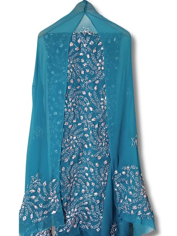 Zinc Crinkle Chiffon Gota Work 2-Piece Unstitched Suit
