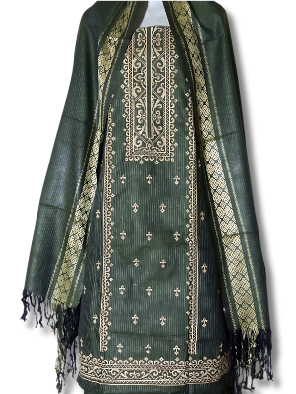 Dark Green Susi Embroidered Unstitched 3-Piece Suit