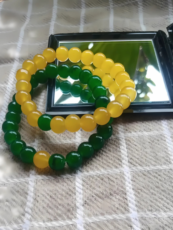 Green and Mustard Duo Friendship Bracelet Set