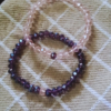 Light Pink and Purple Crystal Beads Bracelet Set