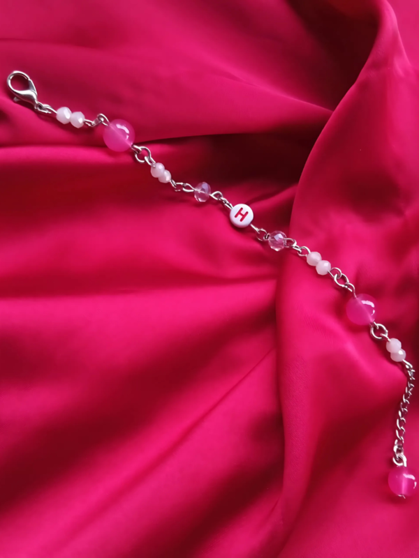 Pink Letter Chain Bracelet