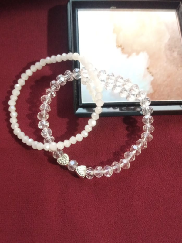 Pink Small and Big Crystal Beads Set of 2