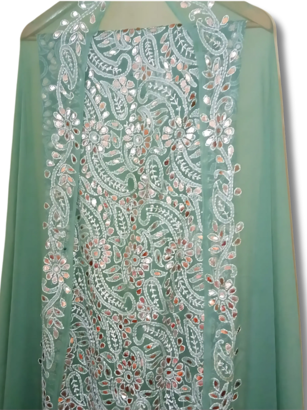 Pistachio Press Gota with Shadow Work Unstitched 2pc Suit