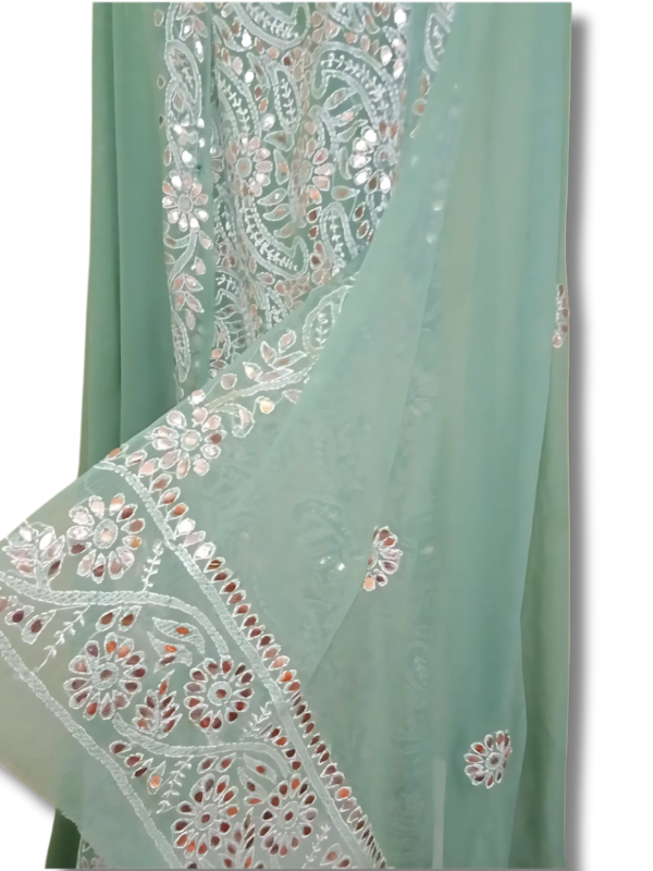 Pistachio Press Gota with Shadow Work Unstitched 2pc Suit