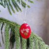 Red Resin Necklace with Dry Flower