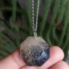 Resin Black with Gold Flakes Shaded Octagon Necklace