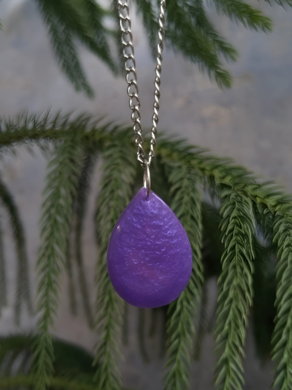 Resin Purple Drop Shaped Necklace