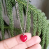 Resin Red Heart Necklace