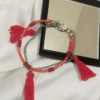 Double Chain Tassels Red Bracelet