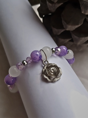 Lavender and Translucent White Bracelet