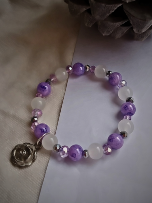 Lavender and Translucent White Bracelet