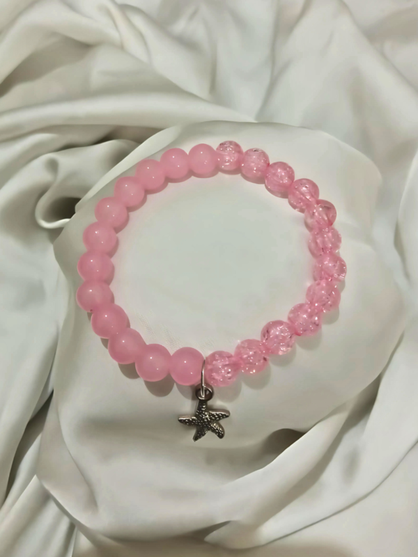 Light Pink Bracelet with Silver Star Charm