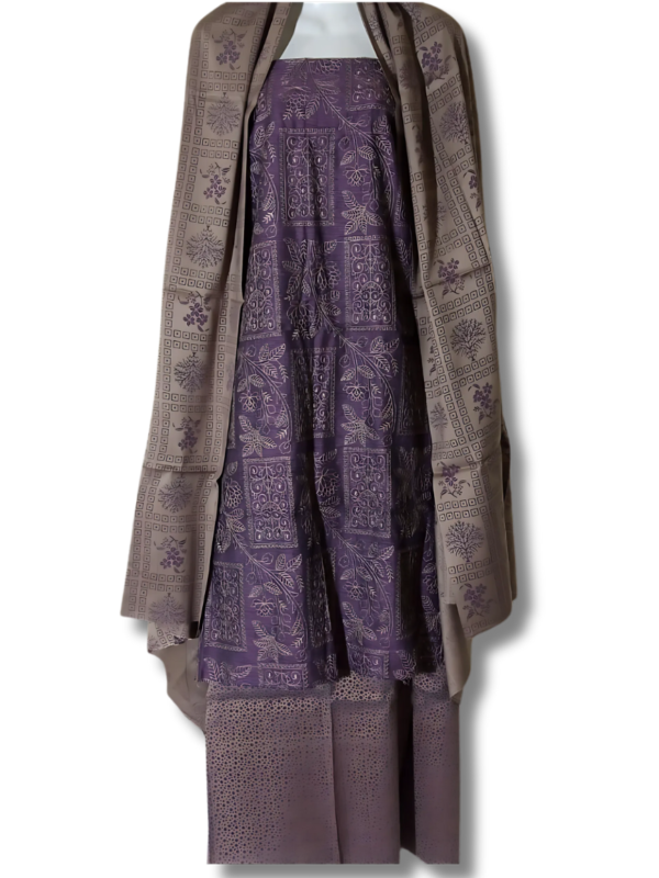 Purple Susi Casual Unstitched 2Pc Suit