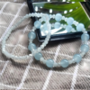 Iceblue Glass and Crystal Beads Bracelet Set