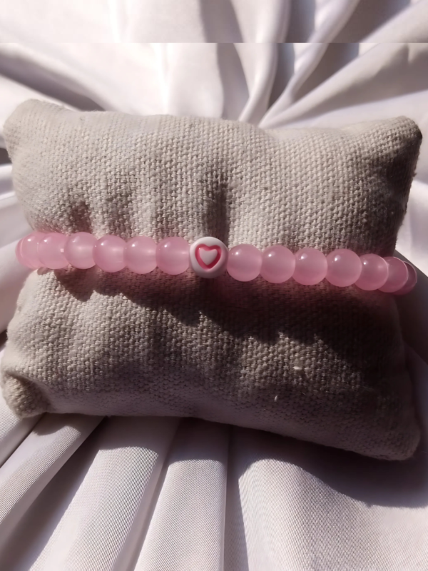 Light Pink Bracelet With Pink Heart