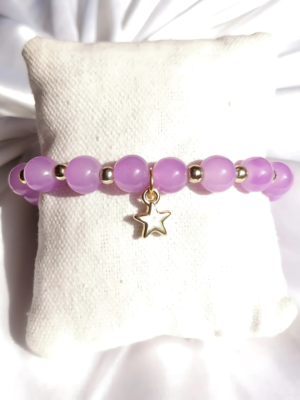 Light Purple and Golden Bracelet with Star Charm