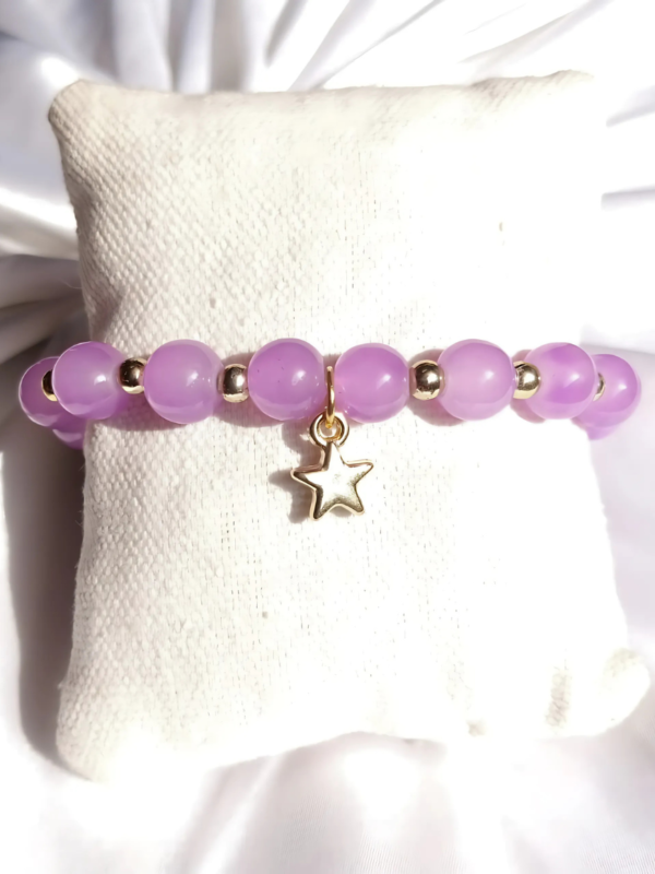 Light Purple and Golden Bracelet with Star Charm