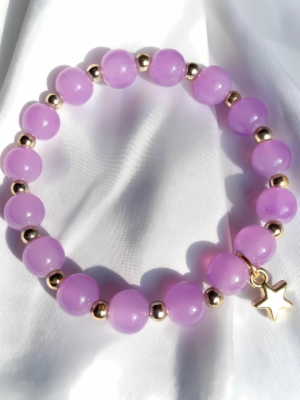Light Purple and Golden Bracelet with Star Charm