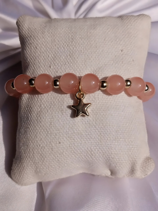 Peach and Golden Bracelet with Star Charm