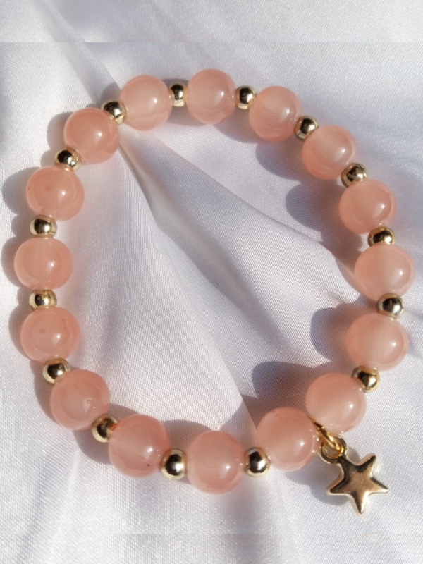 Peach and Golden Bracelet with Star Charm