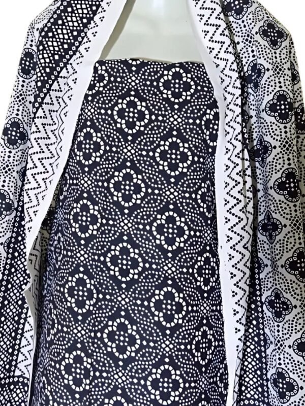Sindhi Black Ajrak Suit 3-PC (2)