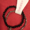 Black & Silver Bracelet Set of 2 with Star Charm