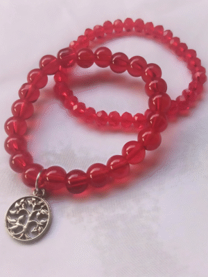 Maroon Set of 2 with Charm