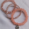 Peach Set of 3 with Charm