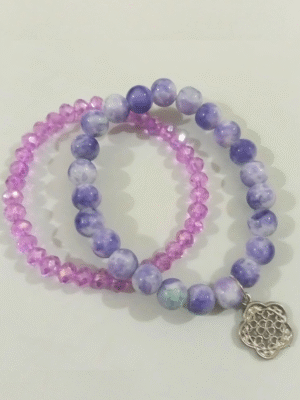 Purple Set of 2 With Charm
