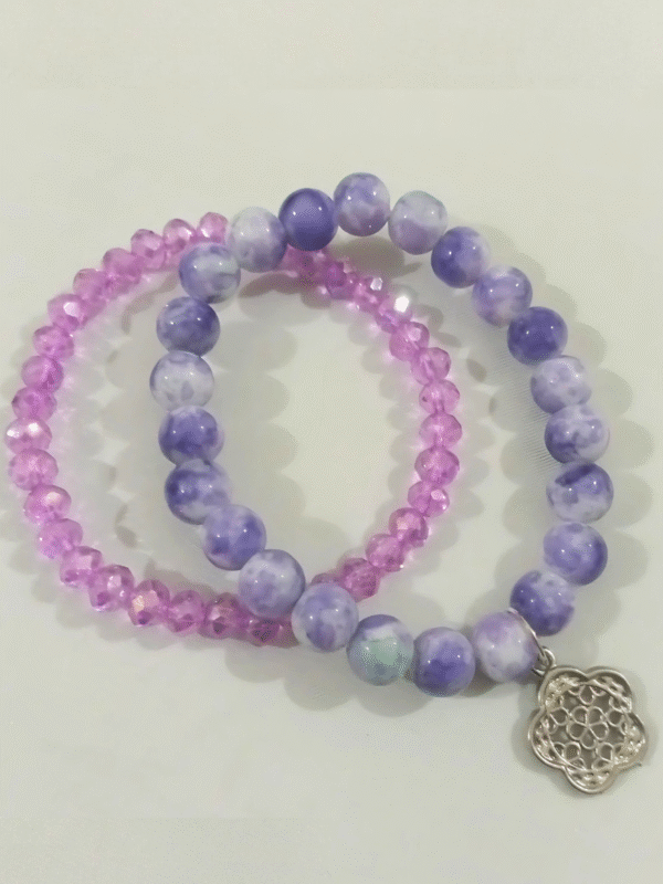 Purple Set of 2 With Charm
