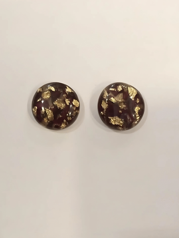 Resin Crushed Rose Studs