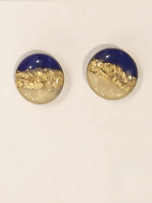 Resin Off-white & Royal Blue Studs