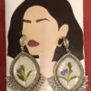 Resin Jhumkas with Purple Flower